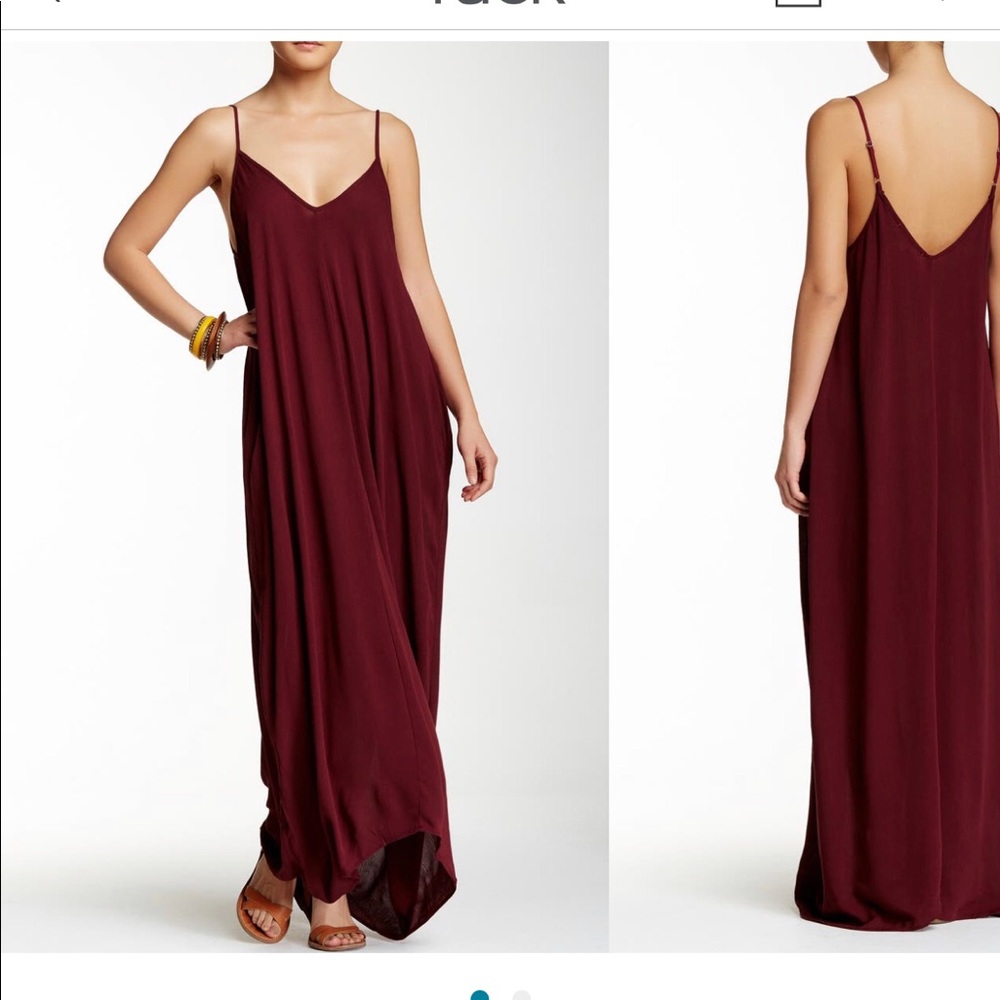 Lovely slip dress with two pockets in beautiful merlot color!!!
